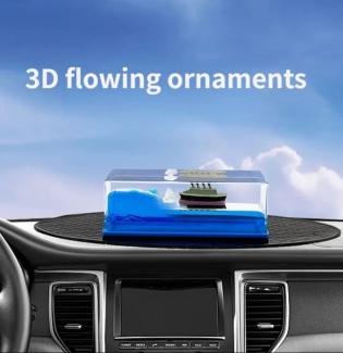 Spinning Fluid Drift Bottle - Acrylic Ocean-Themed Dashboard Decoration