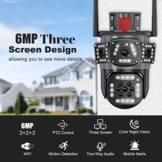 SPEED-X PTZ WIFI OUTDOOR SECURITY night vision camera with 3 lens