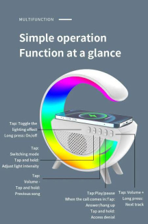 G Shaped Lamp BT 2301 Portable Bluetooth Speaker with Wireless Charging Price in Pakistan | LAPTAB