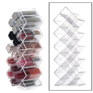 16-Grid Acrylic Lipstick Tower Organizer - Stackable & Space-Saving Design Price in Pakistan | LAPTAB