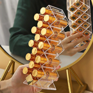 16-Grid Acrylic Lipstick Tower Organizer - Stackable & Space-Saving Design Price in Pakistan | LAPTAB
