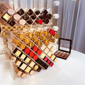 16-Grid Acrylic Lipstick Tower Organizer - Stackable & Space-Saving Design Price in Pakistan | LAPTAB