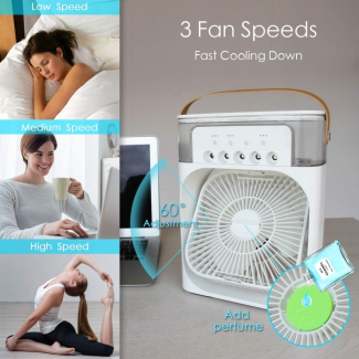 5V Mobile Cooling Fan Ice Cube Desktop Air Cooler with Humidifier & Timer Price in Pakistan | LAPTAB
