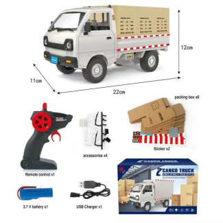 Remote Control Cargo Truck with USB, LED Lights & Music for Kids