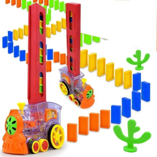 Electric Domino Train with Sound and Light Effects for Kids