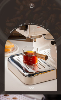 Double Spout Milk Cup with Wooden Handle, High Borosilicate Glass