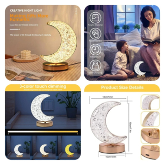 Led Moon Shape Touch Sensor Night Light - Warm Battery Operated Table Lamp Price in Pakistan | LAPTAB