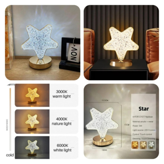 Star Shape Crystal Night Light Lamp with Dimmable Brightness and 3 Colors Price in Pakistan | LAPTAB