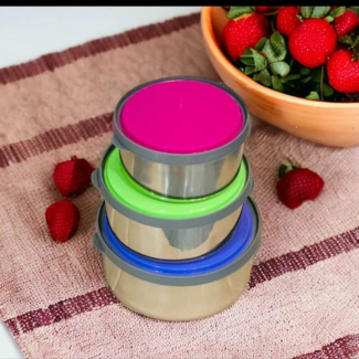 Stainless Steel Nesting Bowls Set with Airtight Lids - 3 Sizes Price in Pakistan | LAPTAB