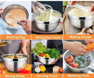Stainless Steel Nesting Salad Bowl Set with Airtight Lids, 5 Pieces Price in Pakistan | LAPTAB