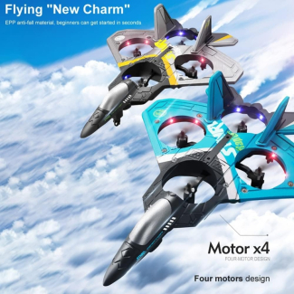 Remote Control Flying Fighter Plane with USB, 4 Motors, Lightweight EPP Price in Pakistan | LAPTAB