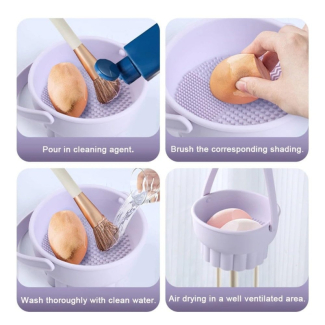 3-in-1 Makeup Brush Cleaner with Drying Rack and Hanging Handle Price in Pakistan | LAPTAB