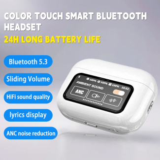 A9 Pro ANC Wireless Headset with Touch Screen and In-Ear Detection - White Price in Pakistan | LAPTAB