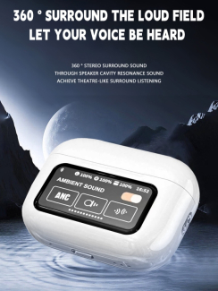 A9 Pro ANC Wireless Headset with Touch Screen and In-Ear Detection - White Price in Pakistan | LAPTAB
