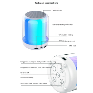 Duogii TG-346 Portable Mini Audio Subwoofer with RGB LED Lighting Price in Pakistan | LAPTAB