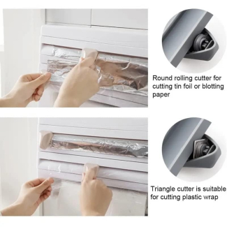 4 in 1 Wall-Mounted Foil, Cling Film & Paper Towel Holder, White Plastic Price in Pakistan | LAPTAB