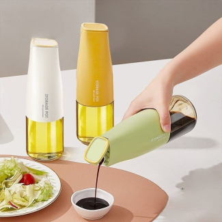 Automatic Clips Container for Sauce - Glass Oil Dispenser with Silicone Cap Price in Pakistan | LAPTAB