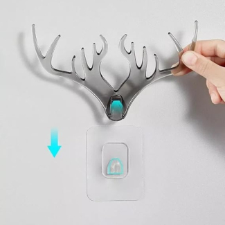 Deer Head Horn Shaped Key Holder Sticker Wall Decor with Adhesive Backing Price in Pakistan | LAPTAB