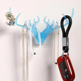 Deer Head Horn Shaped Key Holder Sticker Wall Decor with Adhesive Backing Price in Pakistan | LAPTAB