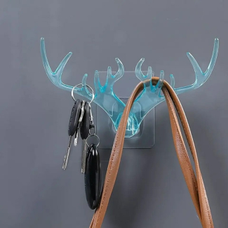 Deer Head Horn Shaped Key Holder Sticker Wall Decor with Adhesive Backing Price in Pakistan | LAPTAB