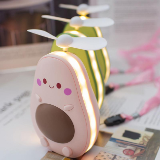 Avocado Shape Handheld Mini Air Cooler Fan with Fill Light Mirror Price in Pakistan | LAPTAB