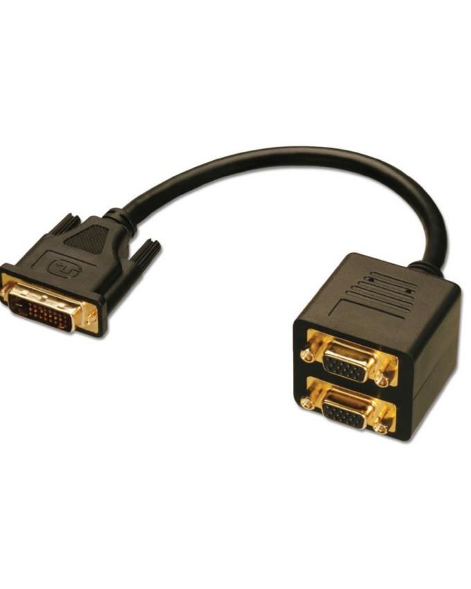 DVI-Dual Link Male to Dual Female Y-Splitter Cable for Dual Monitor Display