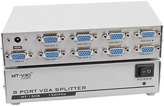 8-Port VGA Splitter 180MHz with 1920x1440 Resolution Support