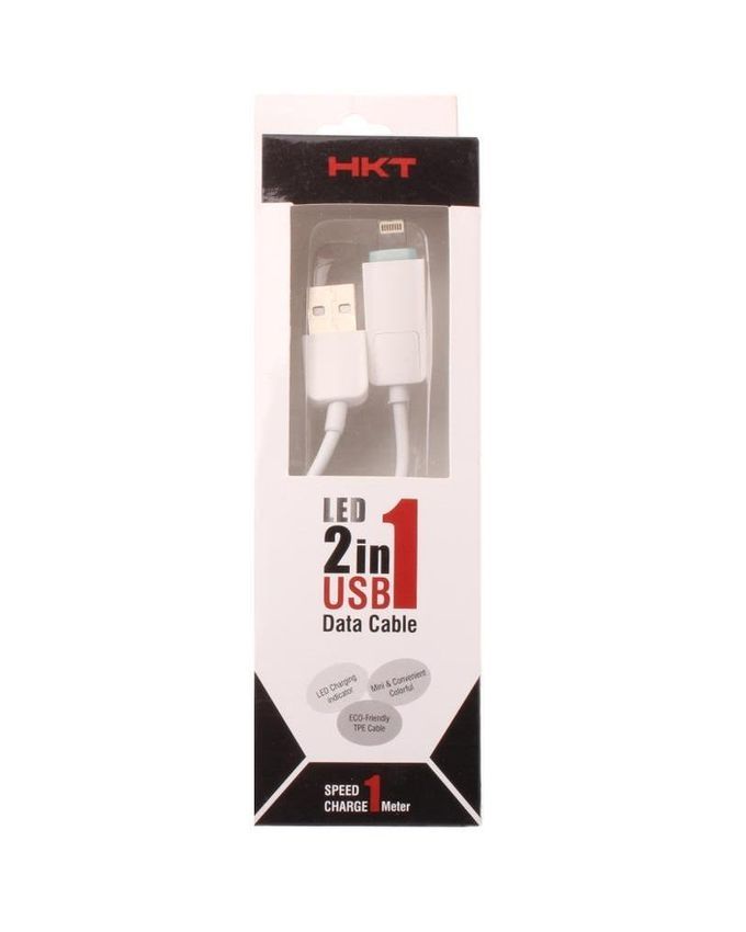 2-in-1 LED Charging and Data Cable for Android and iPhone Smartphones Price in Pakistan | LAPTAB