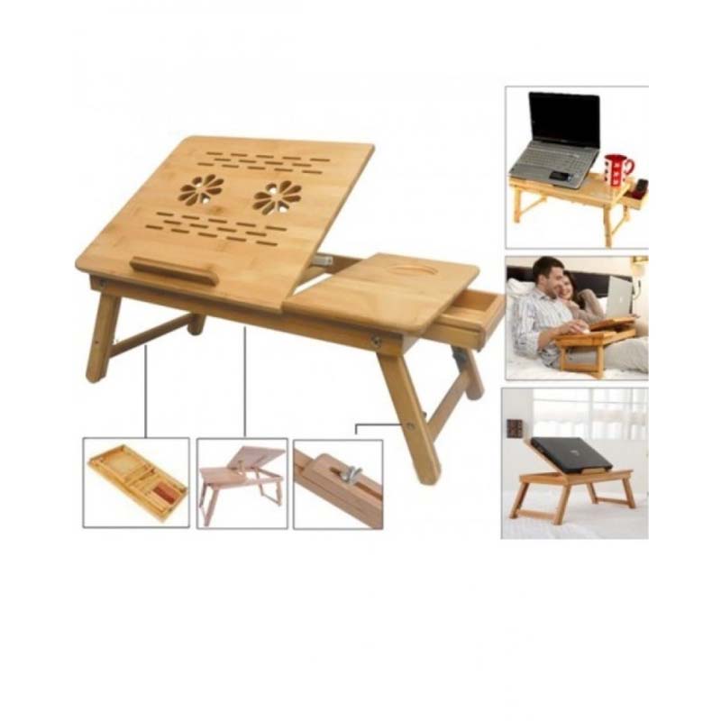 Wooden Laptop Table & Stand wih Cooling Pad Price in Pakistan | LAPTAB