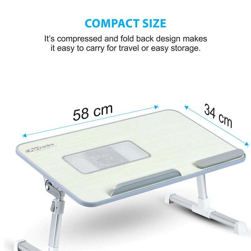 Wooden Adjustable Laptop Table with Cooling Fan and Slide Stopper Price in Pakistan | LAPTAB
