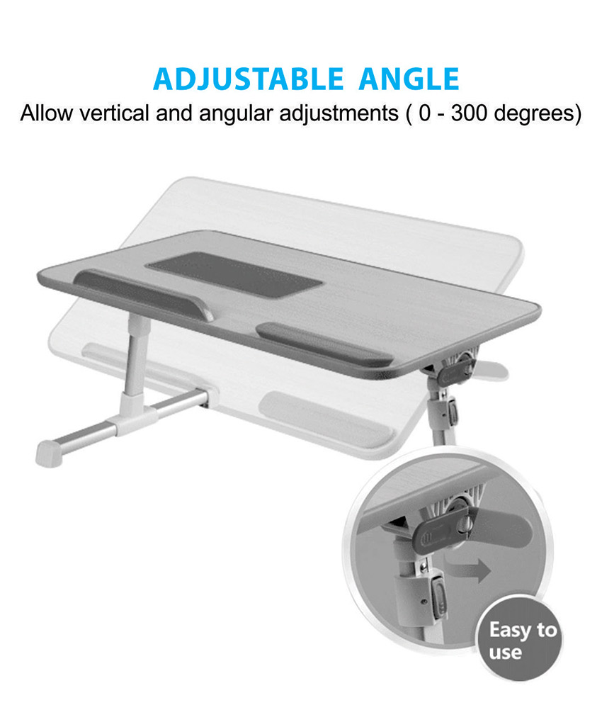 Wooden Adjustable Laptop Table with Cooling Fan and Slide Stopper Price in Pakistan | LAPTAB