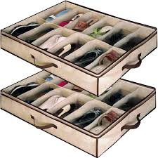 Shoes Saver Under Bed Cabinet Organizer with See-Through Zippered Cover for 12 Pairs Price in Pakistan | LAPTAB