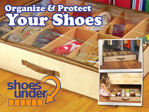 Shoes Saver Under Bed Cabinet Organizer with See-Through Zippered Cover for 12 Pairs Price in Pakistan | LAPTAB
