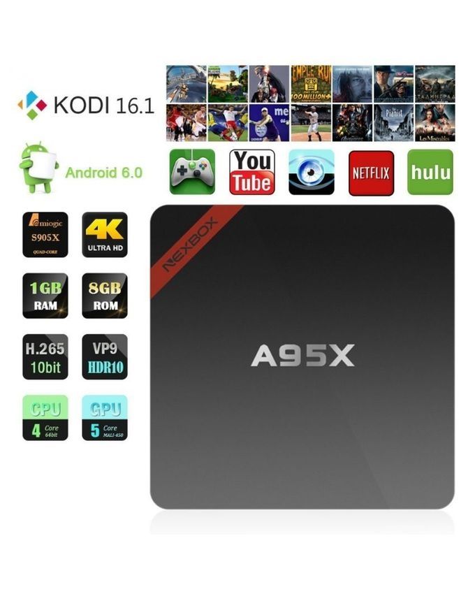Android Smart Media Tv Box Nexbox A95x Kodi Quad Core 1G+8G Price in Pakistan | LAPTAB