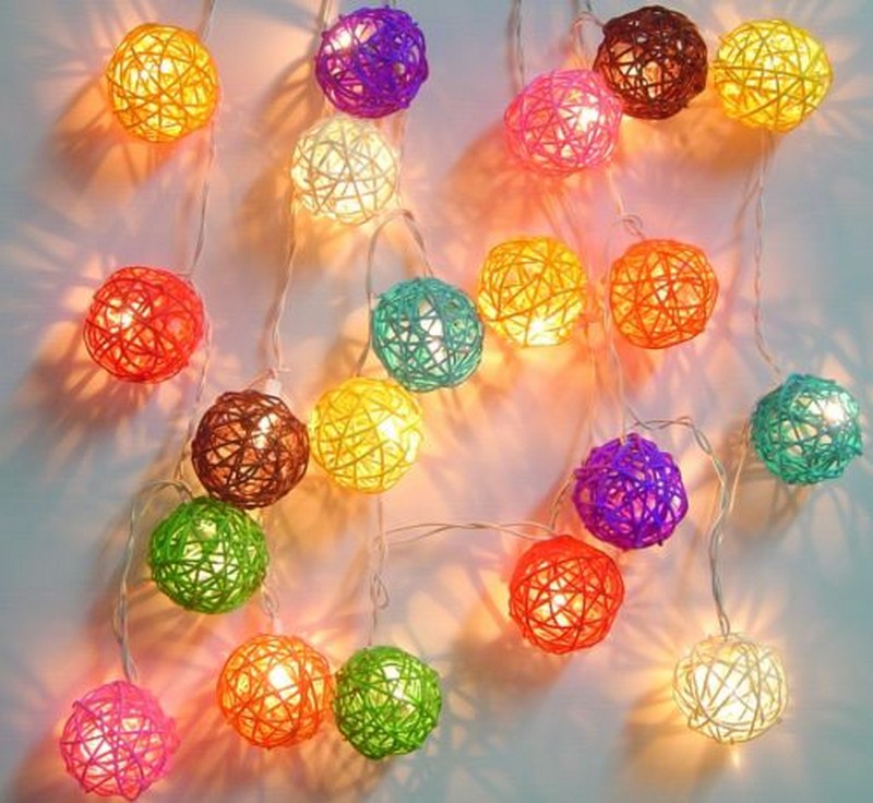 Rattan Ball Fairy Lights with    